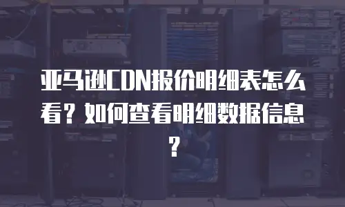 亚马逊CDN报价明细表怎么看？如何查看明细数据信息？