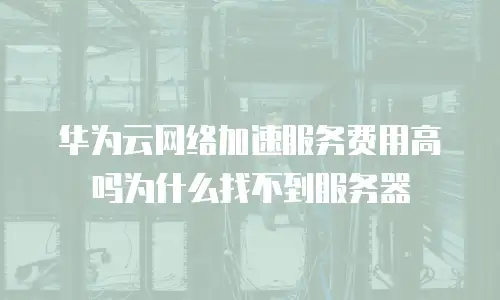 华为云网络加速服务费用高吗为什么找不到服务器