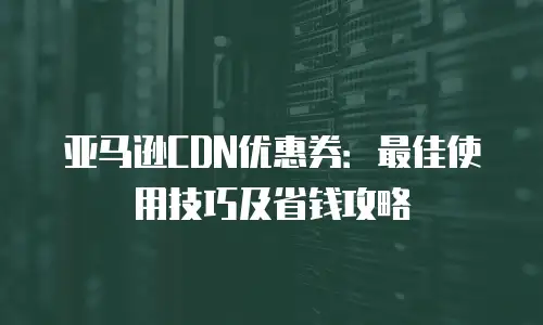 亚马逊CDN优惠券：最佳使用技巧及省钱攻略