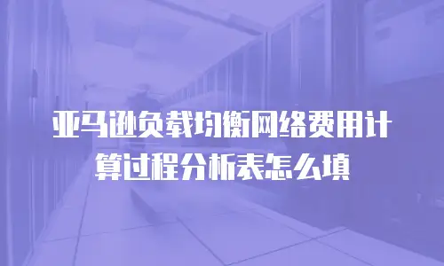 亚马逊负载均衡网络费用计算过程分析表怎么填