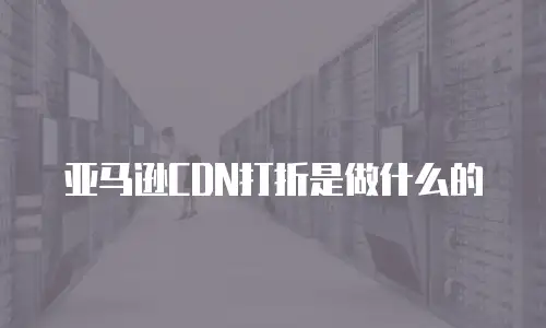 亚马逊CDN打折是做什么的