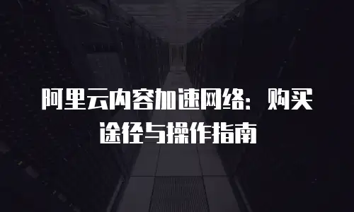 阿里云内容加速网络：购买途径与操作指南