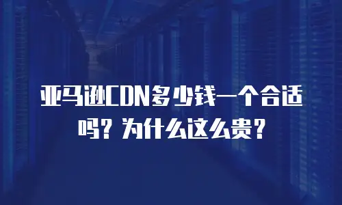 亚马逊CDN多少钱一个合适吗？为什么这么贵？
