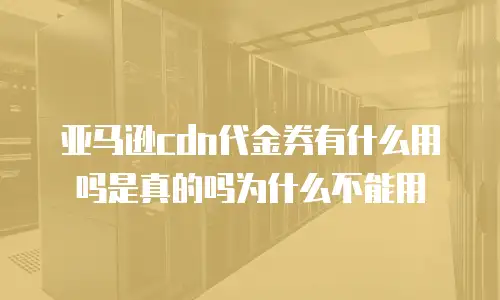 亚马逊cdn代金券有什么用吗是真的吗为什么不能用