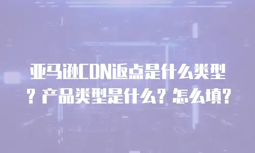 亚马逊CDN返点是什么类型？产品类型是什么？怎么填？