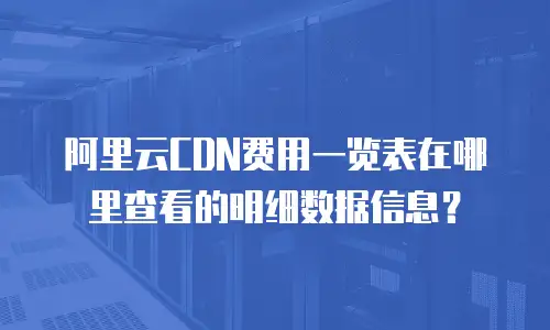 阿里云CDN费用一览表在哪里查看的明细数据信息？