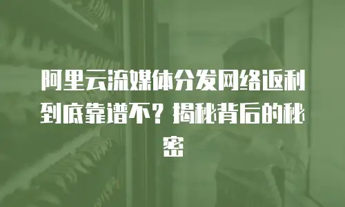 阿里云流媒体分发网络返利到底靠谱不？揭秘背后的秘密