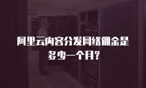 阿里云内容分发网络佣金是多少一个月？