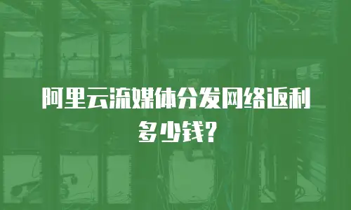 阿里云流媒体分发网络返利多少钱？