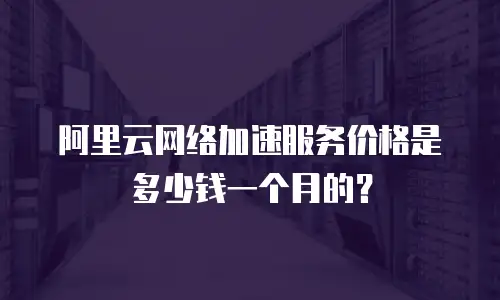 阿里云网络加速服务价格是多少钱一个月的？