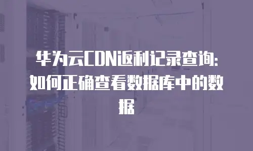华为云CDN返利记录查询：如何正确查看数据库中的数据