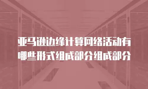 亚马逊边缘计算网络活动有哪些形式组成部分组成部分