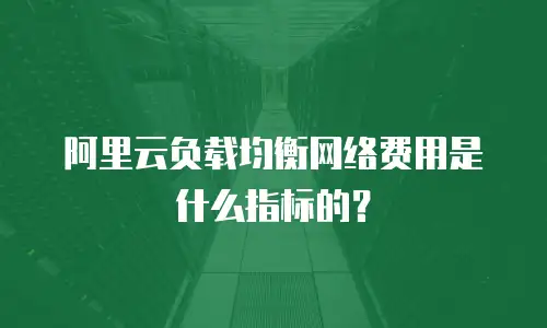 阿里云负载均衡网络费用是什么指标的？