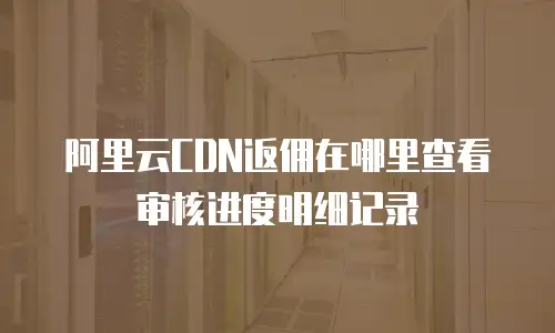 阿里云CDN返佣在哪里查看审核进度明细记录