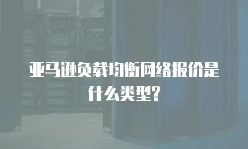 亚马逊负载均衡网络报价是什么类型?