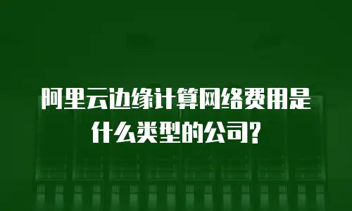 阿里云边缘计算网络费用是什么类型的公司?