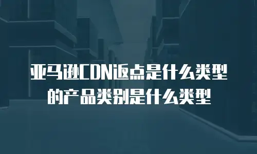 亚马逊CDN返点是什么类型的产品类别是什么类型
