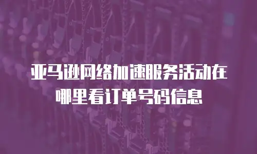亚马逊网络加速服务活动在哪里看订单号码信息