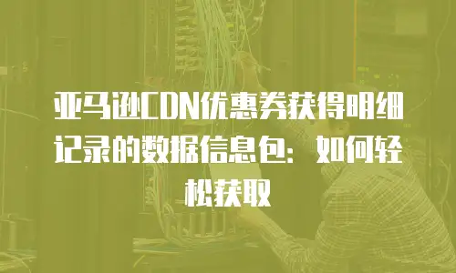亚马逊CDN优惠券获得明细记录的数据信息包：如何轻松获取