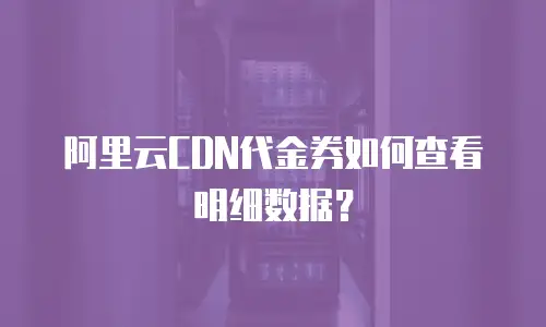 阿里云CDN代金券如何查看明细数据？