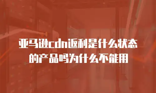 亚马逊cdn返利是什么状态的产品吗为什么不能用