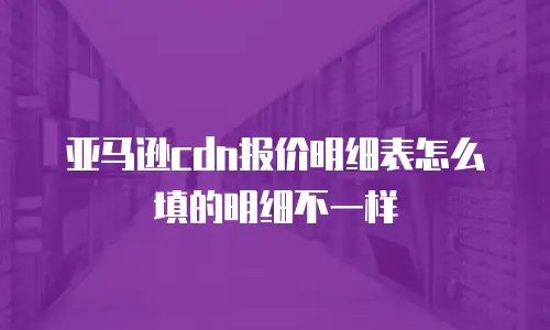 亚马逊cdn报价明细表怎么填的明细不一样