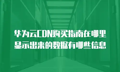 华为云CDN购买指南在哪里显示出来的数据有哪些信息