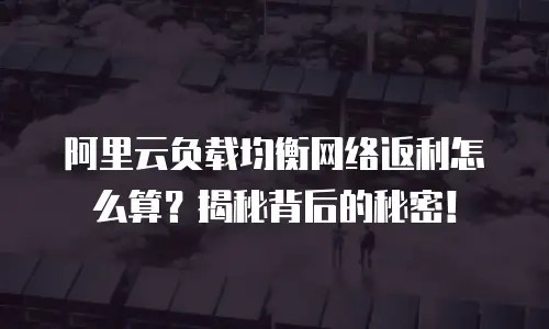 阿里云负载均衡网络返利怎么算？揭秘背后的秘密！