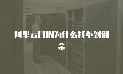 阿里云CDN为什么找不到佣金