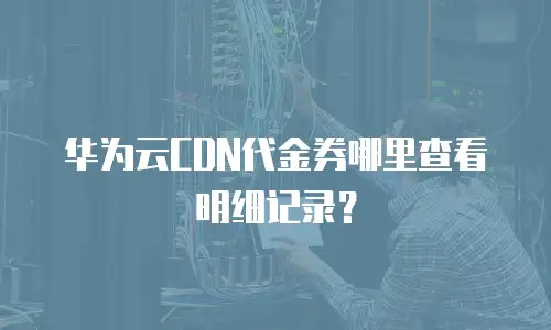 华为云CDN代金券哪里查看明细记录？
