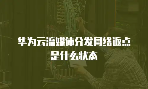 华为云流媒体分发网络返点是什么状态