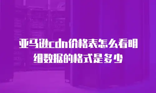 亚马逊cdn价格表怎么看明细数据的格式是多少