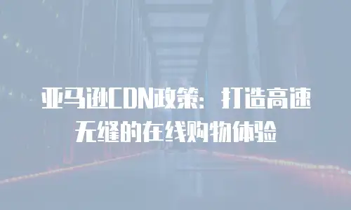 亚马逊CDN政策：打造高速无缝的在线购物体验