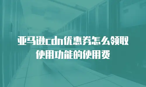 亚马逊cdn优惠券怎么领取使用功能的使用费