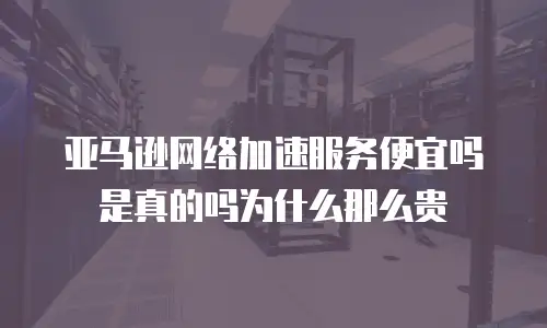 亚马逊网络加速服务便宜吗是真的吗为什么那么贵