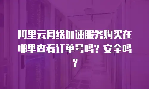 阿里云网络加速服务购买在哪里查看订单号吗？安全吗？
