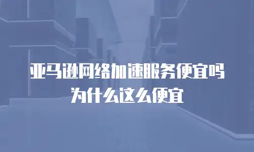 亚马逊网络加速服务便宜吗为什么这么便宜
