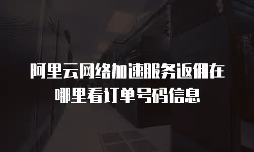 阿里云网络加速服务返佣在哪里看订单号码信息