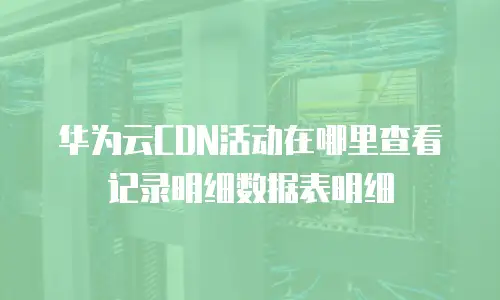 华为云CDN活动在哪里查看记录明细数据表明细