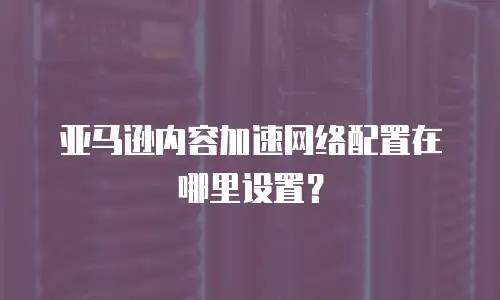 亚马逊内容加速网络配置在哪里设置？
