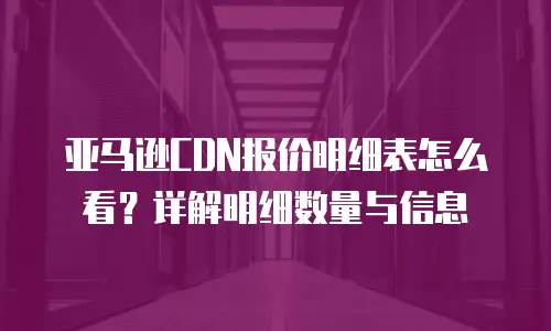亚马逊CDN报价明细表怎么看？详解明细数量与信息