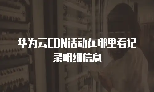 华为云CDN活动在哪里看记录明细信息
