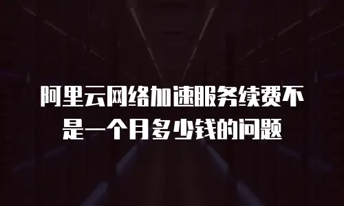 阿里云网络加速服务续费不是一个月多少钱的问题