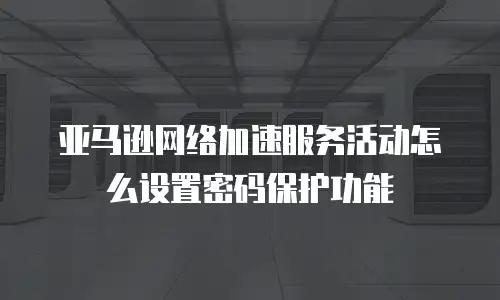 亚马逊网络加速服务活动怎么设置密码保护功能