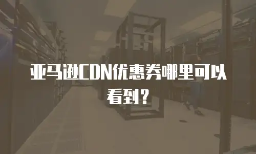 亚马逊CDN优惠券哪里可以看到？