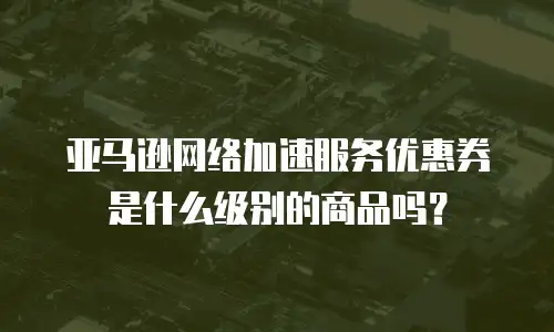 亚马逊网络加速服务优惠券是什么级别的商品吗？