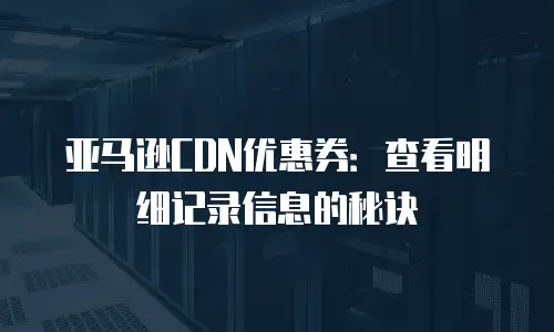 亚马逊CDN优惠券：查看明细记录信息的秘诀