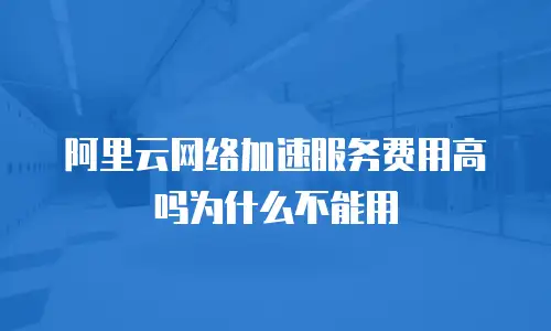 阿里云网络加速服务费用高吗为什么不能用