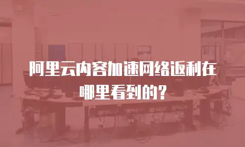 阿里云内容加速网络返利在哪里看到的？