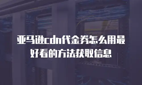 亚马逊cdn代金券怎么用最好看的方法获取信息